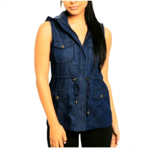 Chocolate USA Denim Vest | 100% Cotton | Size Small | Like NEW - Picture 5 of 6